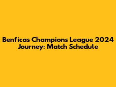 Benfica's Champions League 2024 Journey: Match Schedule