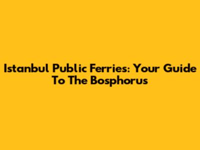 Istanbul Public Ferries: Your Guide To The Bosphorus
