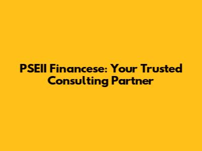 PSEII Financese: Your Trusted Consulting Partner