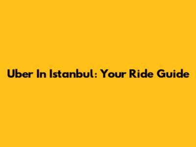 Uber In Istanbul: Your Ride Guide